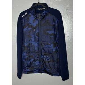 RLX Ralph Lauren Men's Performance Golf Jacket Size XL navy Camo Full Zip NWT